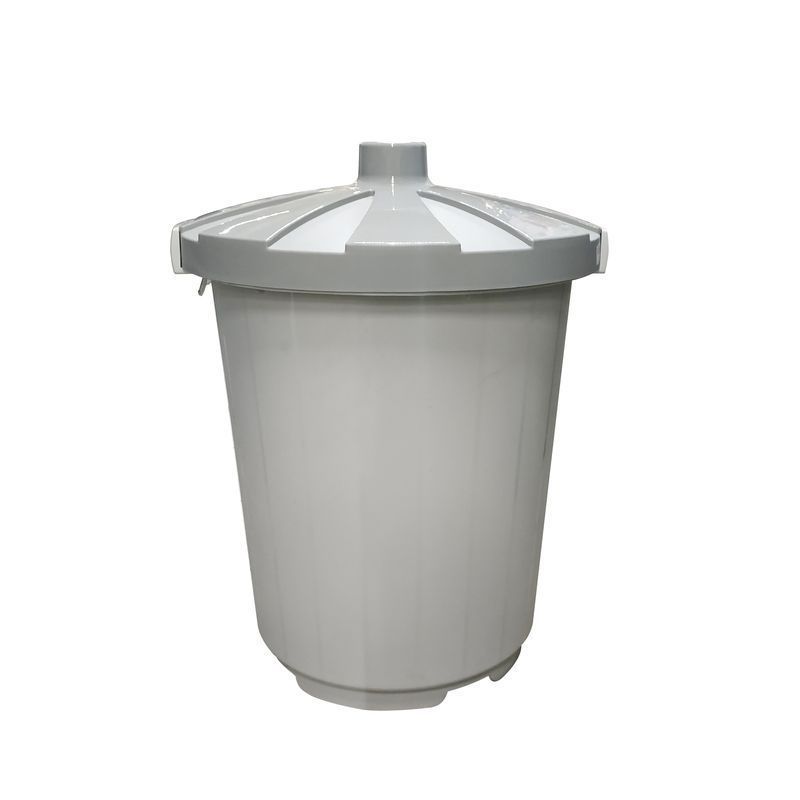 Бак для мусора 105л 59*56,5*75см пластик серый с крышкой (8)