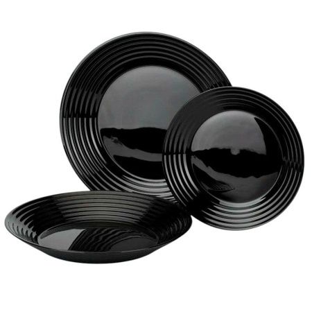 Столовый набор 18пр стеклокерамика АРЕНА БЛЭК на 6 персон N5162 (1)