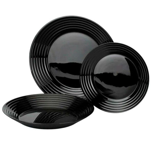 Столовый набор 18пр стеклокерамика АРЕНА БЛЭК на 6 персон N5162 (1)