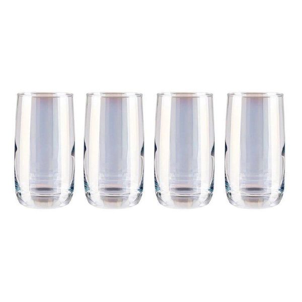 Стаканы набор 4шт 330мл стекло ЗОЛОТИСТЫЙ ХАМЕЛЕОН высокие (2)