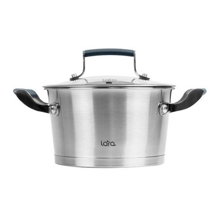 Кастрюля 3,1л нерж.сталь ВЕНЕРА стекл.крышка 20см h11см индукц.капс.дно LR02-280 (4)