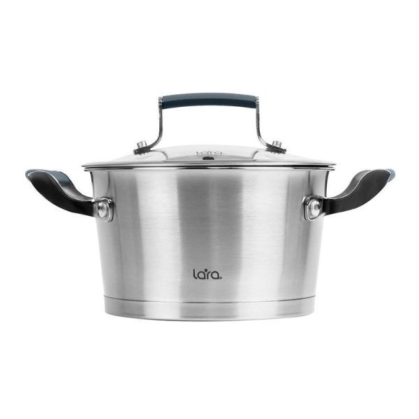 Кастрюля 3,1л нерж.сталь ВЕНЕРА стекл.крышка 20см h11см индукц.капс.дно LR02-280 (4)