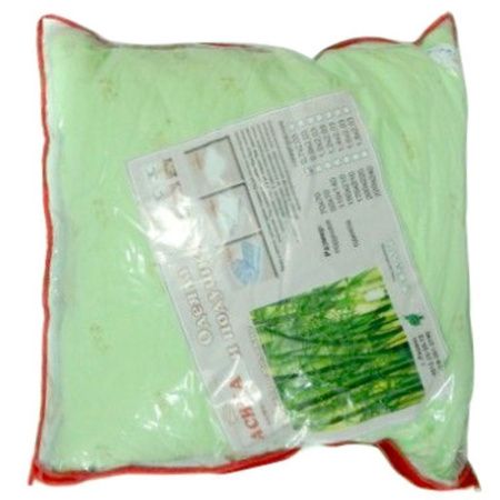 Подушка 70*70см файбер, бамбук, 2х камерный стеганный чехол тик в сумке ВЫВОД (6)