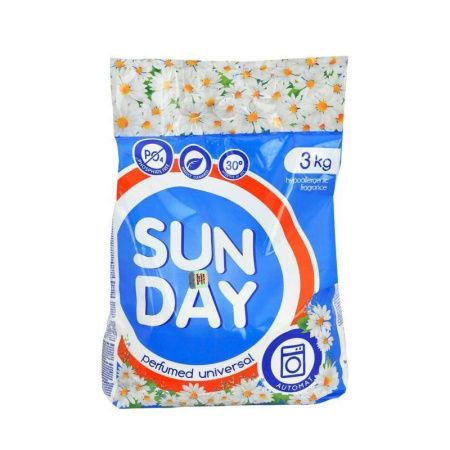 Порошок стиральный 3кг SUNDAY парфюмированный универсальный автомат (5)