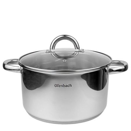 Кастрюля 5,5л нерж.сталь со стекл.крышкой 24см h13,5см капс.дно индукция арт.100527 (4)