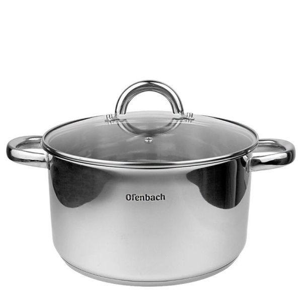 Кастрюля 5,5л нерж.сталь со стекл.крышкой 24см h13,5см капс.дно индукция арт.100527 (4)