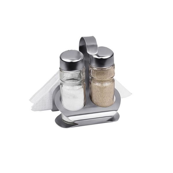 Набор для специй 3пр (солонка, перечница) нерж.сталь/стекло Aroma на подставке 93-DE-AR-20 (48)