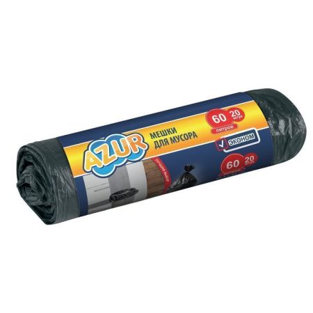 Пакеты для мусора 60л/20шт ЭКОНОМ 6мкм 00154 (50)