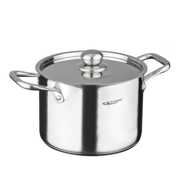 Кастрюля 6,4л h17см нерж.сталь ТИТАН мет.крышка d22см толщина стенок 0,6мм индукция KT-G-00206 (4/2)