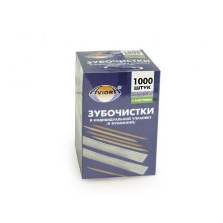Зубочистки 1000шт бамбук в инд.бум.упаковке AVIORA (30)