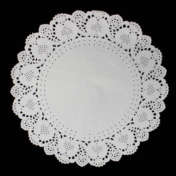 Салфетки сервировочные набор 200шт 34,5см бумага ажурные влагостойкие круглые JC-3884 (32)