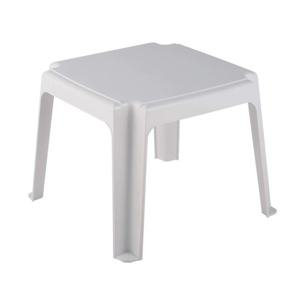Столик для шезлонга 45*45*38см пластик белый (1)