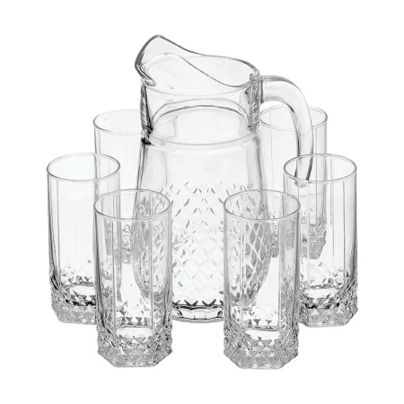 Набор питьевой 7пр стекло ВАЛЬС (кувшин 1,33л, стаканы 6шт 290мл) (4)