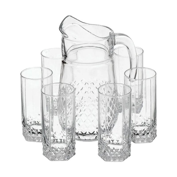 Набор питьевой 7пр стекло ВАЛЬС (кувшин 1,33л, стаканы 6шт 290мл) (4)