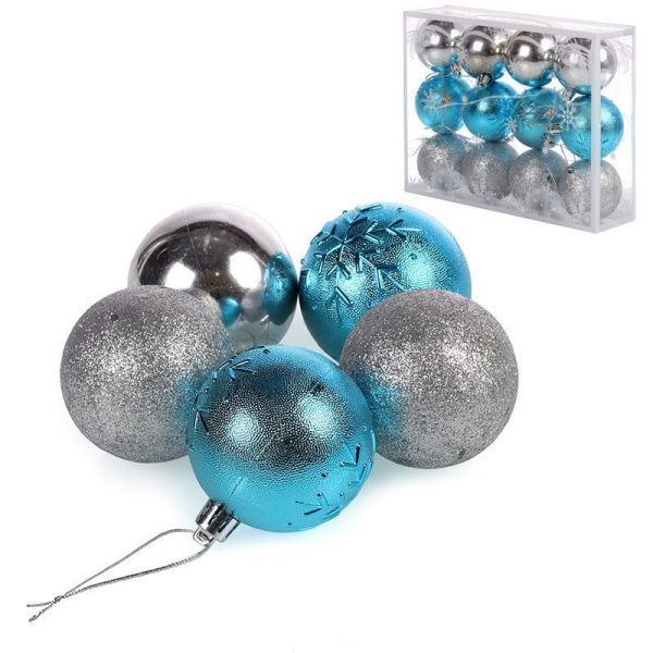 Украшение новогоднее пластик Шар 12шт. 6см B-2615 (66)