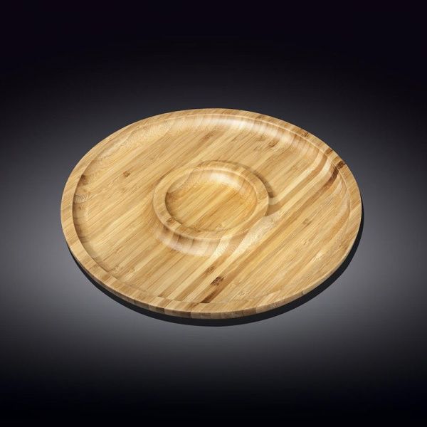 Менажница 2 секции бамбук 20,5см WL-771046/A (6/48)