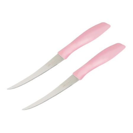 Ножи для томатов набор 2шт 11,5/21,5см нерж.сталь розовый (600) JC-15551