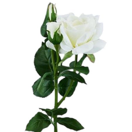 Цветы искусственные Роза белая 52*13см