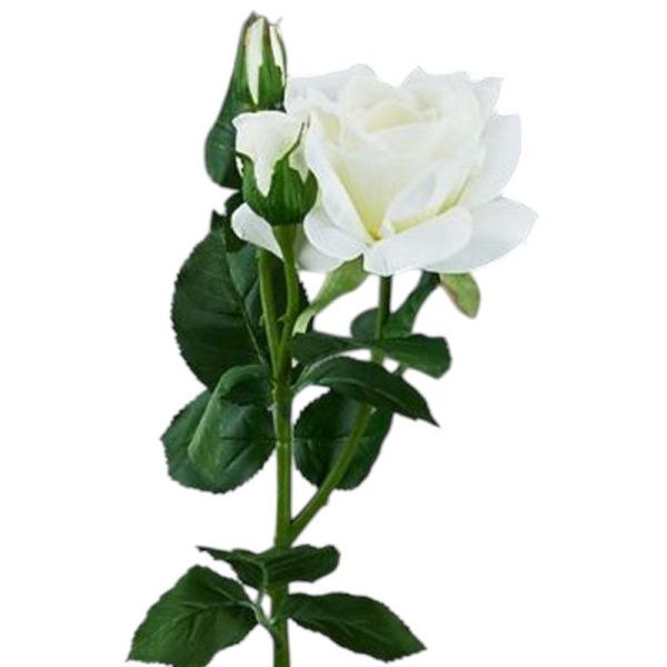 Цветы искусственные Роза белая 52*13см
