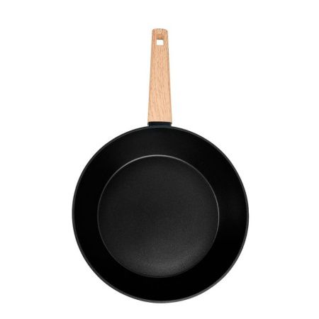 Сковорода-вок 28см h7,2см алюминий АП ОКИНАВА индукция покрытие DAIKIN 8000 циклов изогнутые стенки