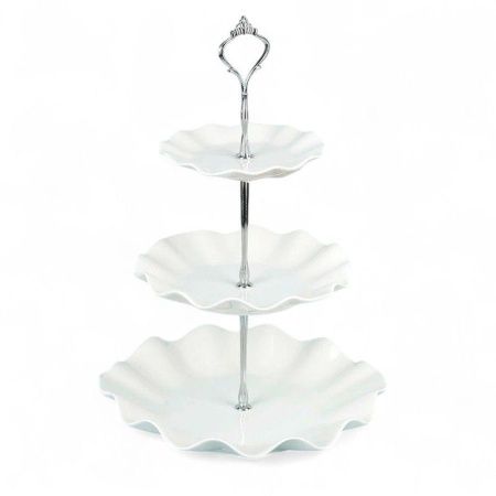 Этажерка сервировочная 3 яруса 14/20/24см h37см фарфор МАРШМЕЛЛОУ подар.уп. (12)