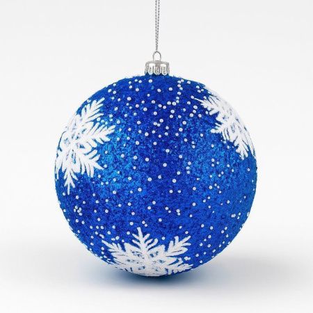 Игрушка новогодния на елку ШАР набор 8см пластик снежинка YT024002 (256) JC-17056