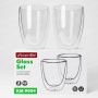Стаканы с двойными стенками набор 2шт 300мл стекло (24)