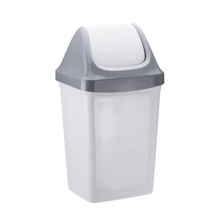 Контейнер для мусора 25л пластик СВИНГ Мраморный с подвижной крышкой (5)