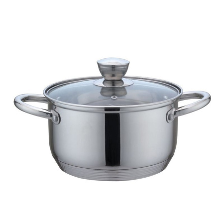 Кастрюля 1,9л нерж.сталь стекл.крышка 16см индукция DE LUXE BK-1750 (12)