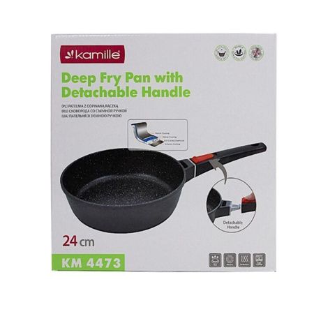 Сотейник 24см h6,5см алюминий АП со съемной ручкой 4473