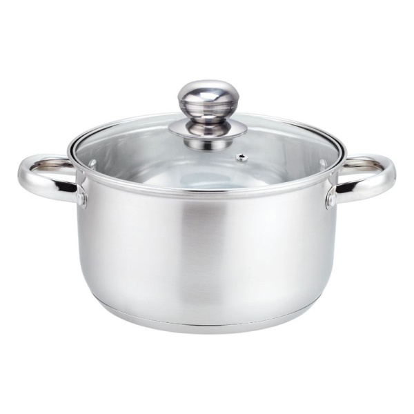 Кастрюля 3л нерж.сталь АДЕЛЬ со стекл.крышкой ТМ Appetite (1)