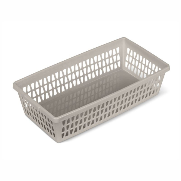 Корзина 21*11*5см пластик ВЕЛЕТТА прямоугольная коричнево-серая С711КСЕР (68)