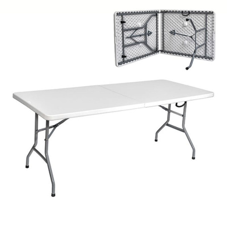 Стол-книжка пластик 183*76*74см белый (max нагр. 180кг) СТР180/СТР180Л (1)