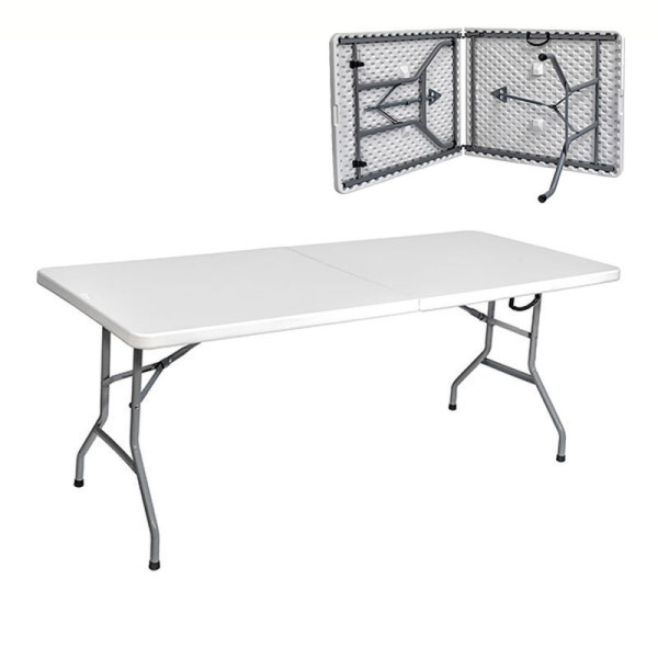 Стол-книжка пластик 183*76*74см белый (max нагр. 180кг) СТР180/СТР180Л (1)