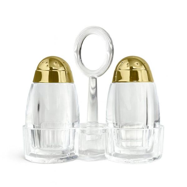 Набор для специй 2пр акрил на подставке золото JC-17422 (96)