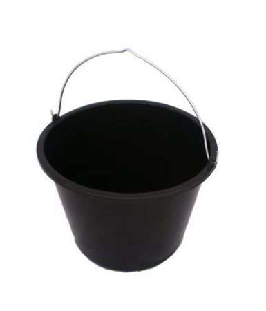 Ведро 16л пластик черный хозяйственное без крышки