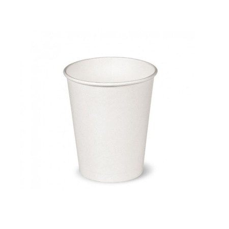 Стакан бумажный 250мл d80мм 1-слойный для горячего белый (1000)