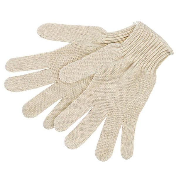 Перчатки рабочие х/б без напыления (4-х ниточные, 10кл.) Белые (300)