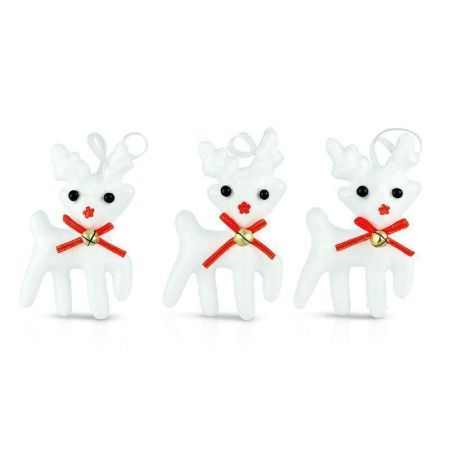 Игрушки новогодние на елку ОЛЕНЬ набор 3шт 10см пенопласт OSJX20029/JC-16398 (180)