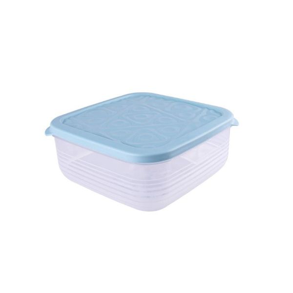 Контейнер пищевой 2,7л пластик Flexo голубой квадратный (18)