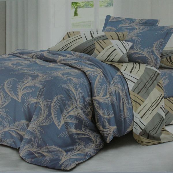 КПБ 1,5сп поплин 100% хлопок (пр.150*220, под.150*215, нав.70*70*1)