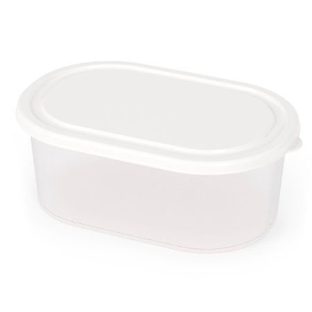 Контейнер пищевой 1,5л 220*145*80мм пластик СВЧ овальный белый (18)