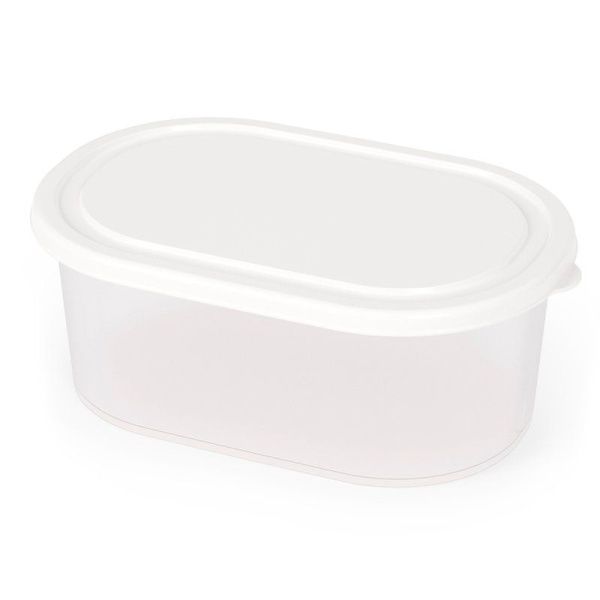 Контейнер пищевой 1,5л 220*145*80мм пластик СВЧ овальный белый (18)