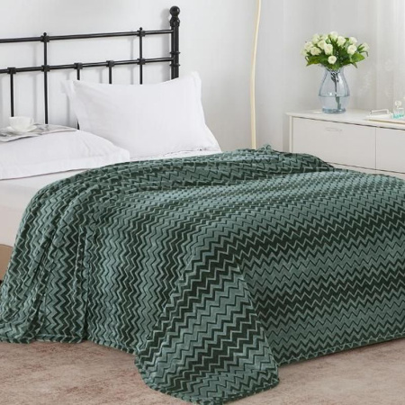 Плед 180*200 велсофт набивной 300 гр, рис. 004-VLN, Sonnet