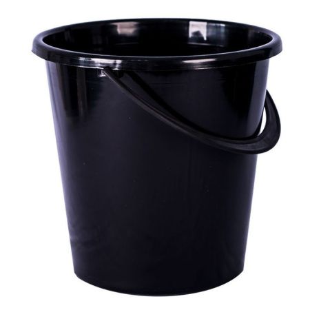 Ведро 8л пластик черное огородное без крышки (10)