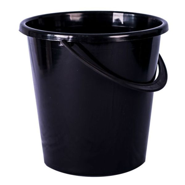 Ведро 8л пластик черное огородное без крышки (10)