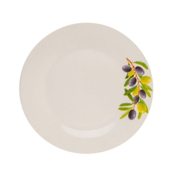 Тарелка мелкая 17,5см фарфор ОЛИВКИ плоская круглая (12/96)