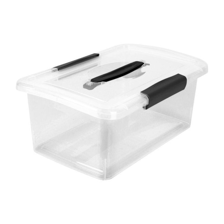 Ящик для хранения 7л 35*23,5*14,8см пластик Vision прозрачный кристалл с защелками и ручкой (6)