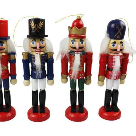 Игрушки новогодние на елку ЩЕЛКУНЧИК набор 6шт 12*3,3см дерево JC-16368 (66)