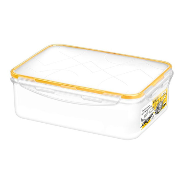 Контейнер пищевой 2,5л пластик Modena с защелками прямоугольный белый (7) 223113329/01